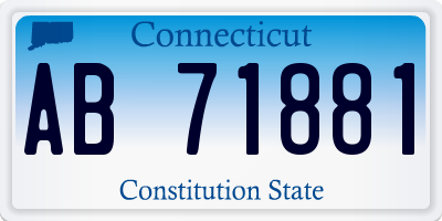 CT license plate AB71881