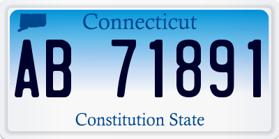 CT license plate AB71891