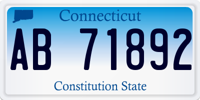 CT license plate AB71892