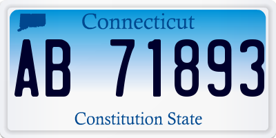 CT license plate AB71893