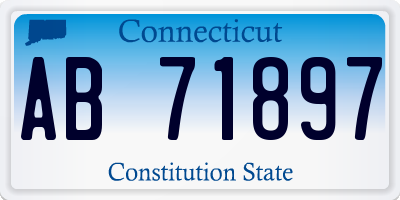 CT license plate AB71897