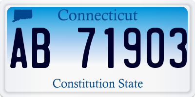 CT license plate AB71903