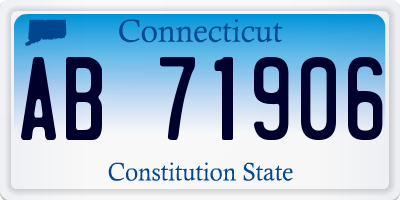 CT license plate AB71906