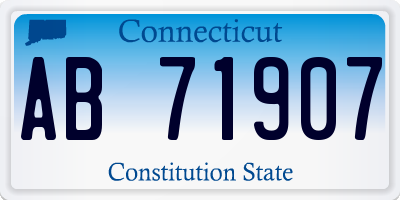 CT license plate AB71907