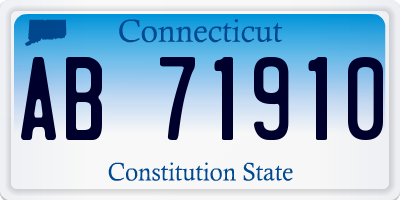 CT license plate AB71910