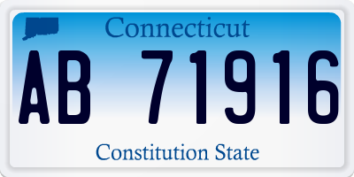 CT license plate AB71916