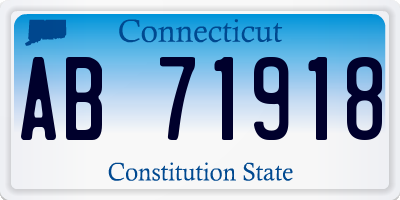 CT license plate AB71918