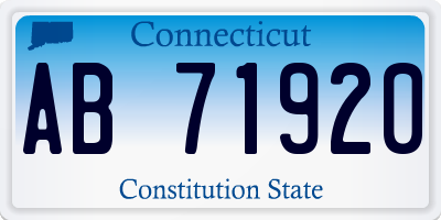 CT license plate AB71920