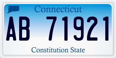 CT license plate AB71921