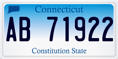 CT license plate AB71922