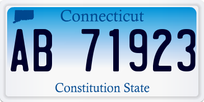 CT license plate AB71923