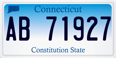 CT license plate AB71927