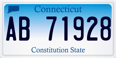 CT license plate AB71928