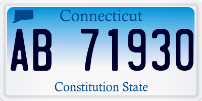 CT license plate AB71930