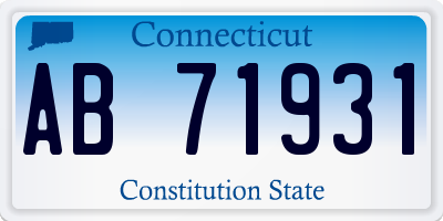 CT license plate AB71931