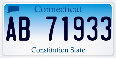 CT license plate AB71933