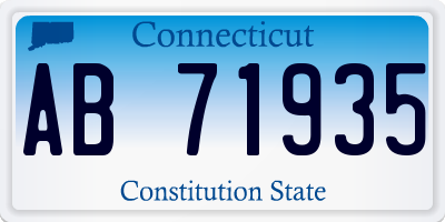 CT license plate AB71935