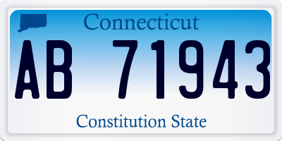 CT license plate AB71943