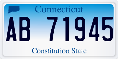 CT license plate AB71945