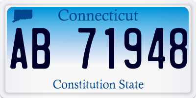 CT license plate AB71948