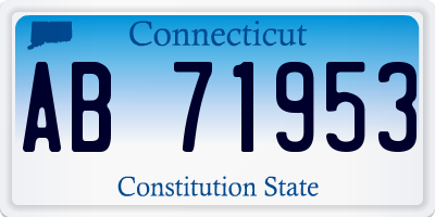 CT license plate AB71953