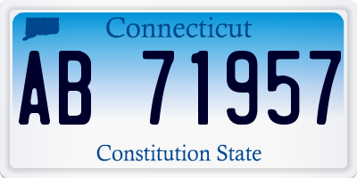 CT license plate AB71957