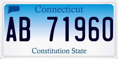 CT license plate AB71960