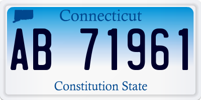 CT license plate AB71961