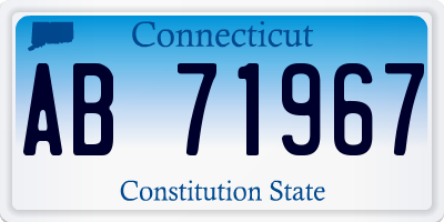 CT license plate AB71967