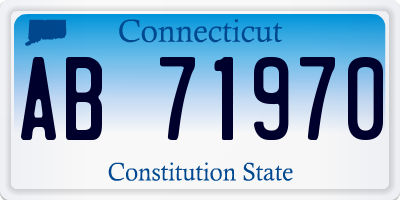 CT license plate AB71970