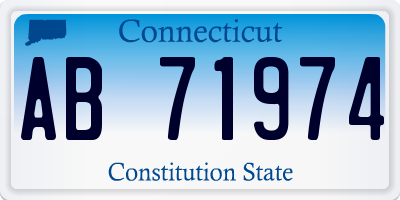 CT license plate AB71974