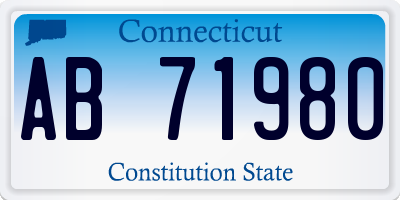 CT license plate AB71980