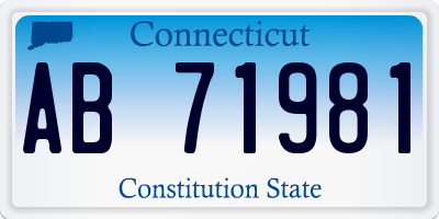 CT license plate AB71981