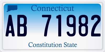 CT license plate AB71982