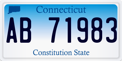 CT license plate AB71983