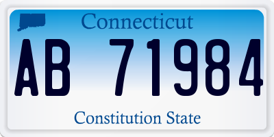 CT license plate AB71984