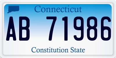 CT license plate AB71986