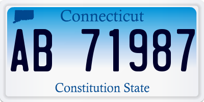 CT license plate AB71987