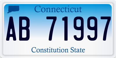 CT license plate AB71997