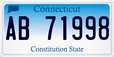 CT license plate AB71998