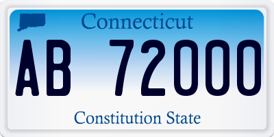 CT license plate AB72000