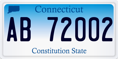 CT license plate AB72002