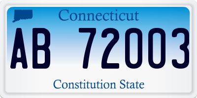 CT license plate AB72003