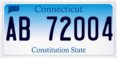 CT license plate AB72004