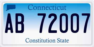 CT license plate AB72007