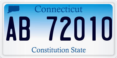 CT license plate AB72010