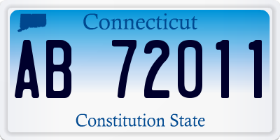 CT license plate AB72011