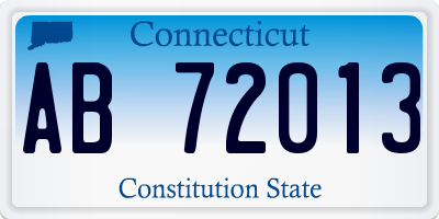 CT license plate AB72013