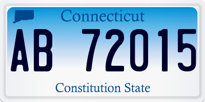 CT license plate AB72015