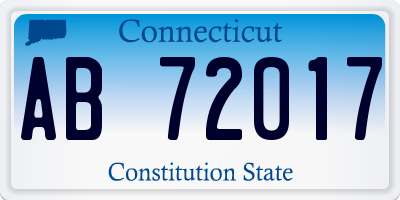 CT license plate AB72017